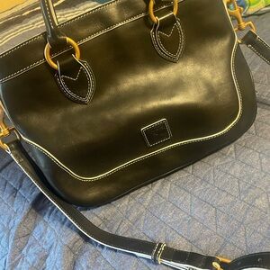 Classic Black Leather Tote Bag